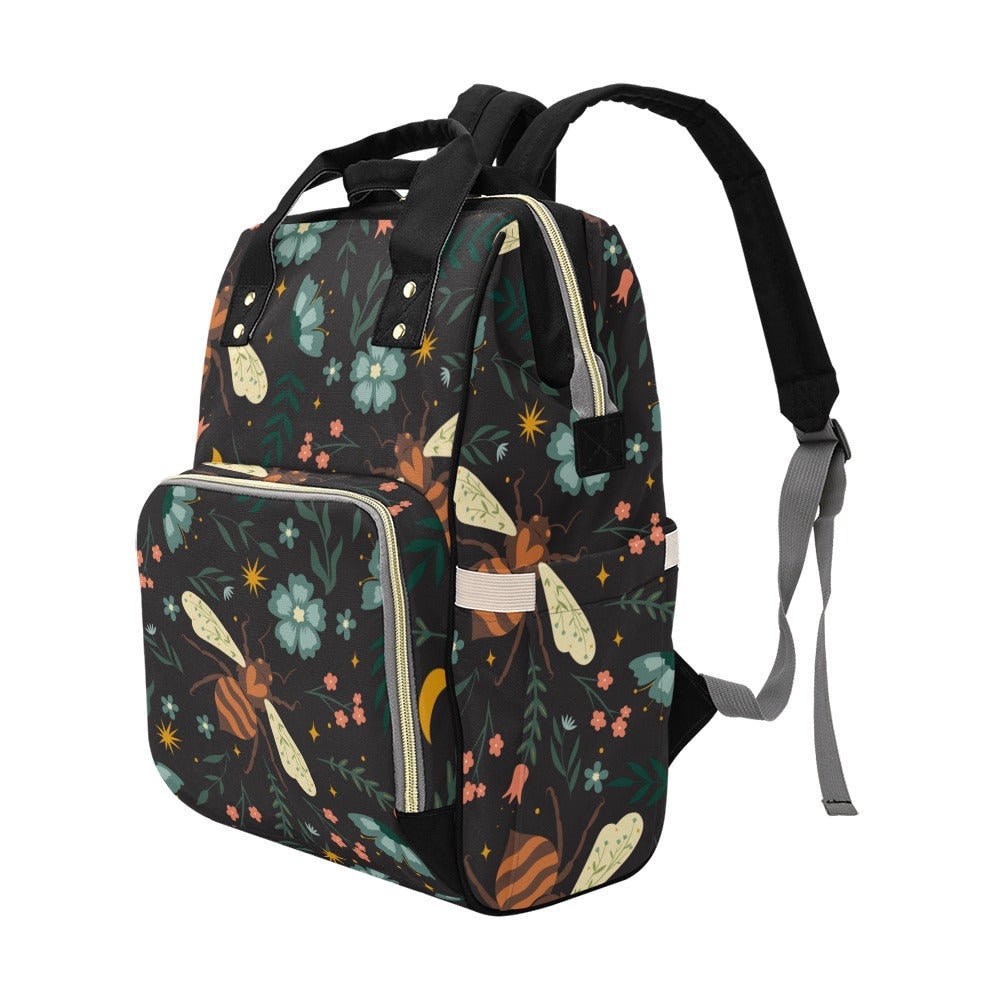 Vintage Woodland Diaper Bag, Dark Nature Diaper Backpack, Dark Forestcore Baby Bag, Witchy Diaper Bag, Naturalist Baby Bag Goblincore Diaper