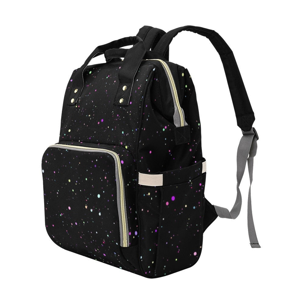 Rainbow Splatter Diaper Nappy Bag Goth Baby Bag Goth Backpack Goth Purse Goth Baby Stuff Gothic Baby Stuff Horror Spooky Nursery Skull Baby
