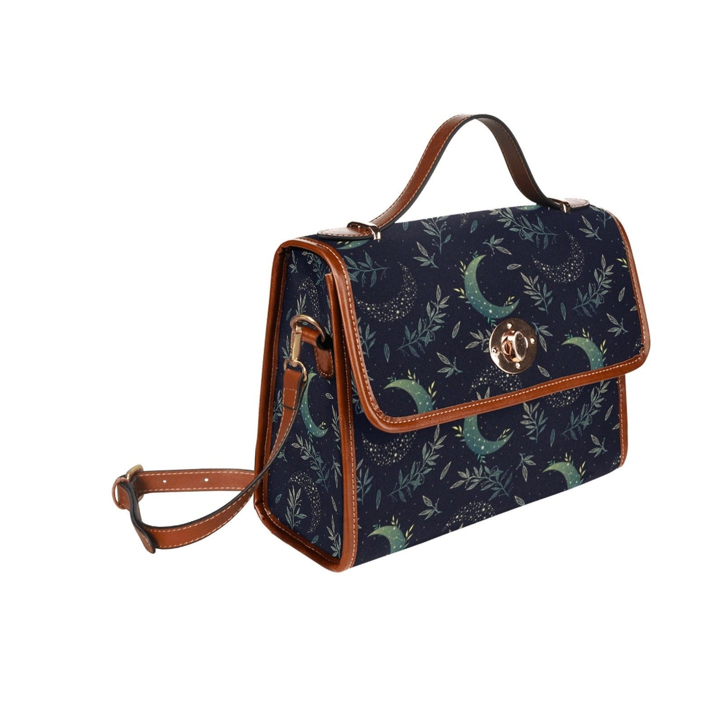 Witch Canvas Satchel Bag, Faecore Goblincore Witchcore Cross Body Bag, Canvas Witch Handbag, Mystical Forestcore Pentagram Boho Hippie Purse