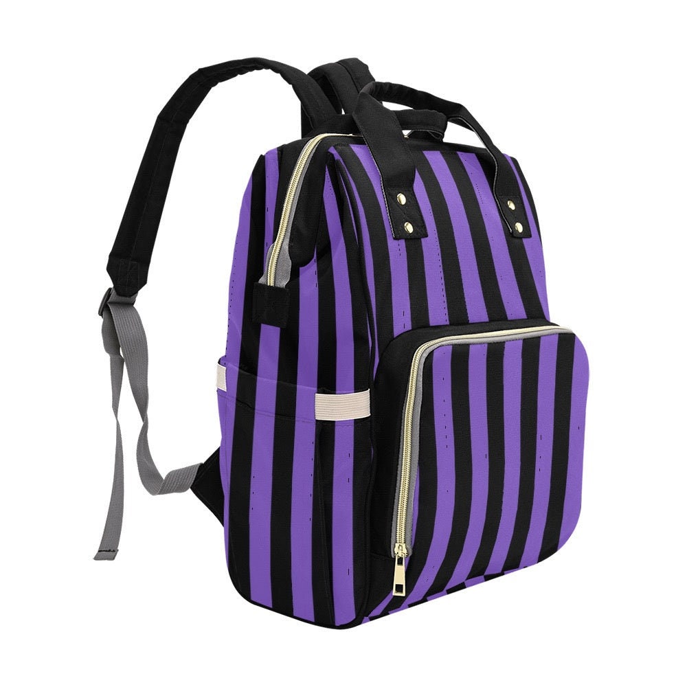 Baby Goth Striped Diaper Nappy Bag Goth Baby Bag Goth Backpack Goth Purse Goth Baby Stuff Gothic Baby Stuff Horror Spooky Nursery Skull Baby