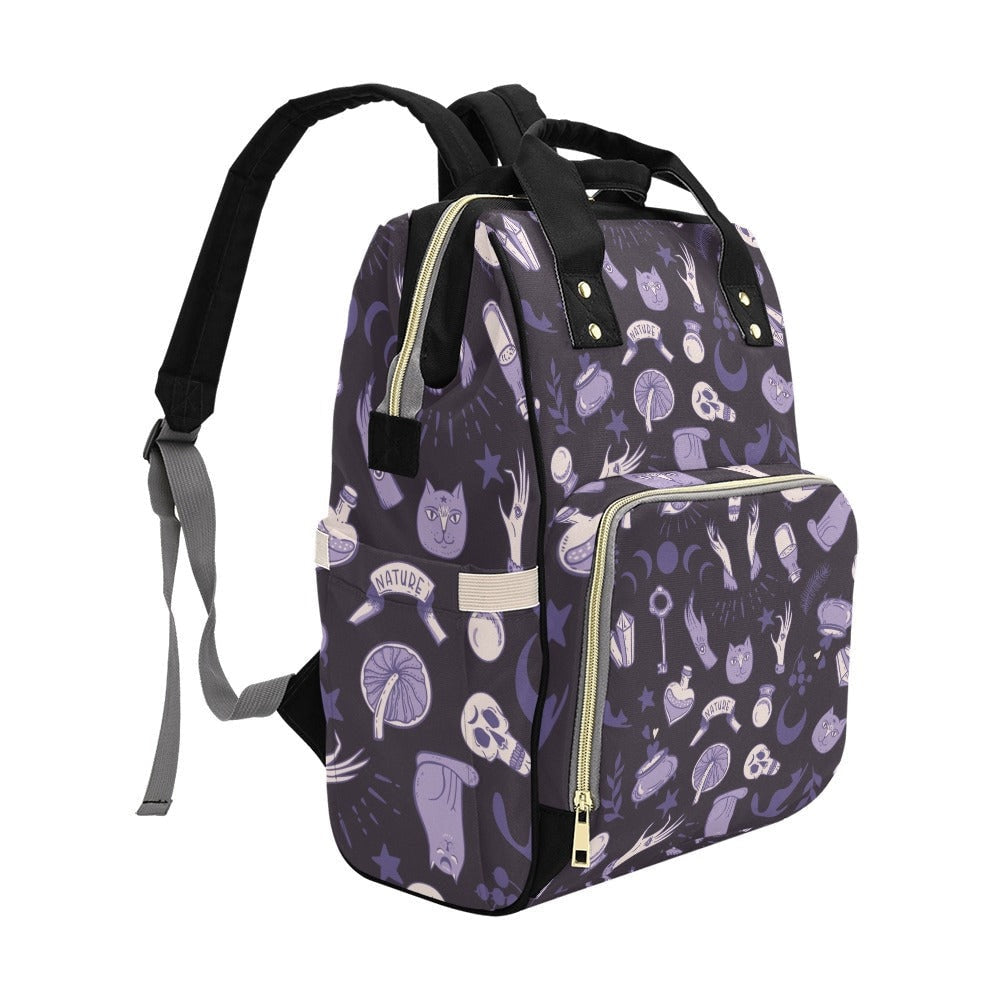 Vintage Mushroom Skull Backpack Goth Baby Stuff Goth Baby Bag Creepy Cute Pastel Witchy Nappy Bag Spooky Emo Diaper Bag Witchy Mom Baby Gear