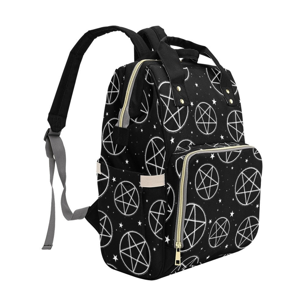Occult Pentagram Black Backpack Goth Baby Stuff Goth Baby Bag Creepy Cute Pastel Witchy Nappy Bag Spooky Emo Diaper Bag Witchy Mom Baby Gear