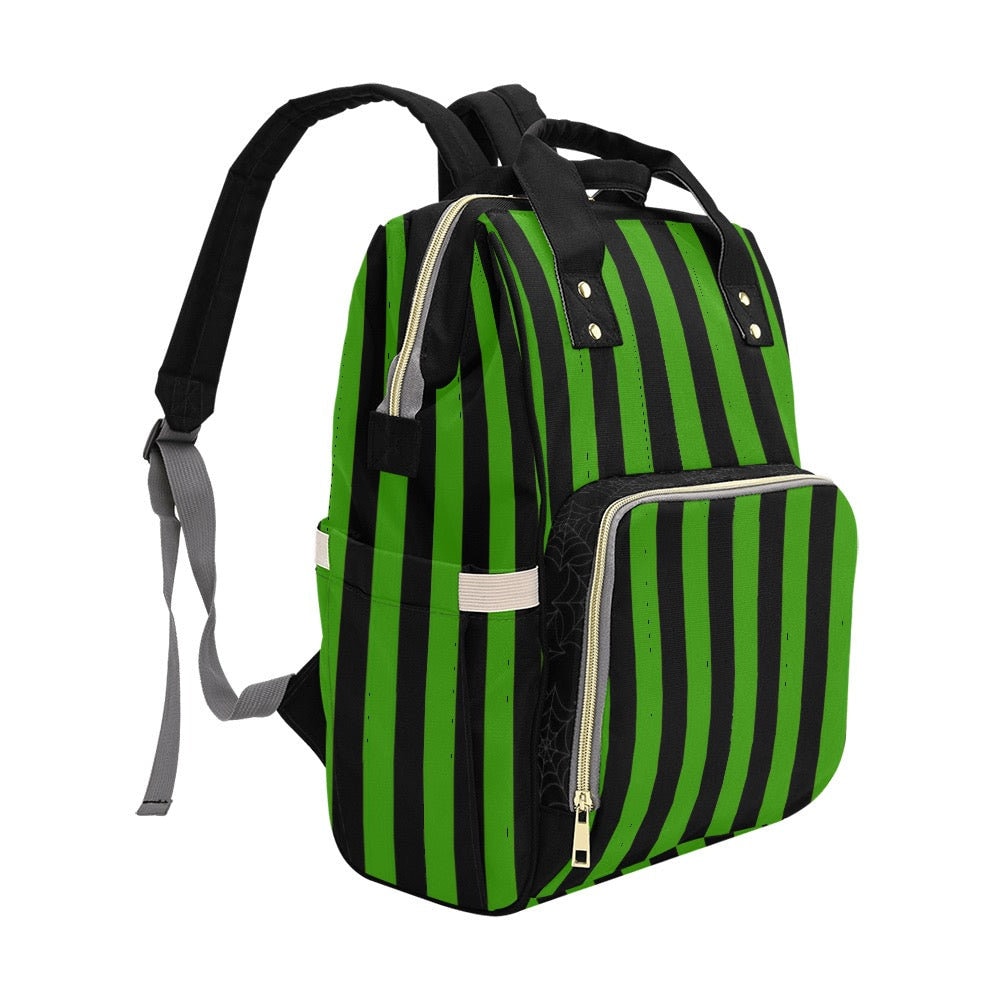 Baby Goth Striped Diaper Nappy Bag Goth Baby Bag Goth Backpack Goth Purse Goth Baby Stuff Gothic Baby Stuff Horror Spooky Nursery Skull Baby