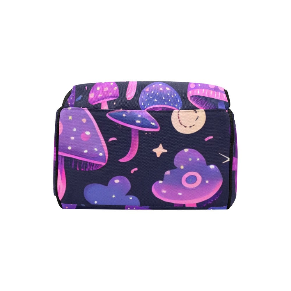Magic Mushroom Diaper Bag Backpack Witchy Goth Baby Shower Gift Idea Insulated Travel Bottle Cooler Boho Moms Dads New Parents Newborn