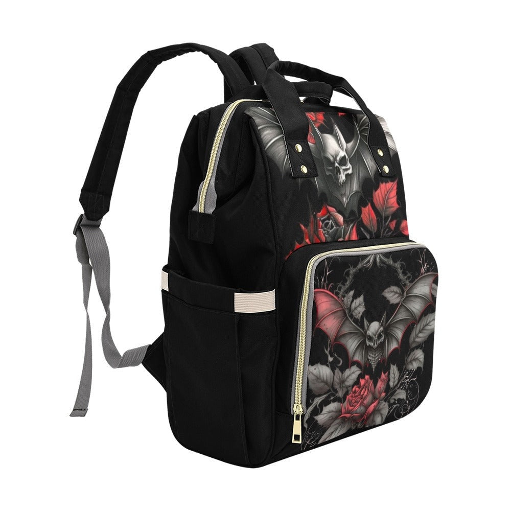 Baby Bat Goth Diaper Bag Backpack Witchy Goth Baby Shower Gift Idea Insulated Travel Bottle Cooler Boho Moms Dads New Parents Newborn