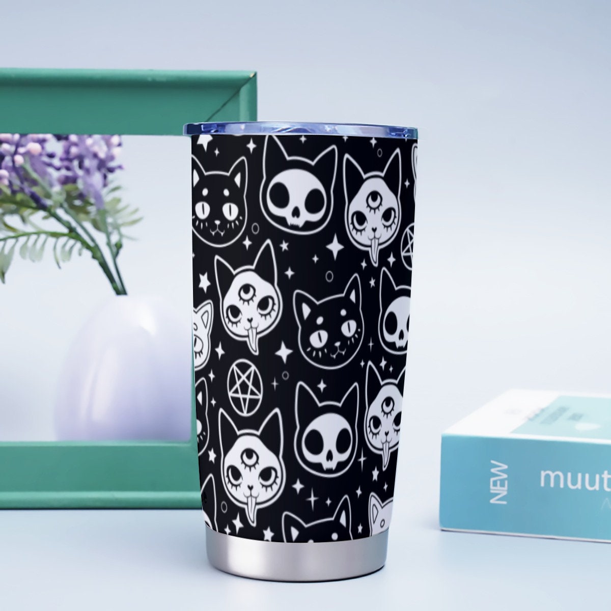 Gothic Cats Black Goth Tumbler – 20oz