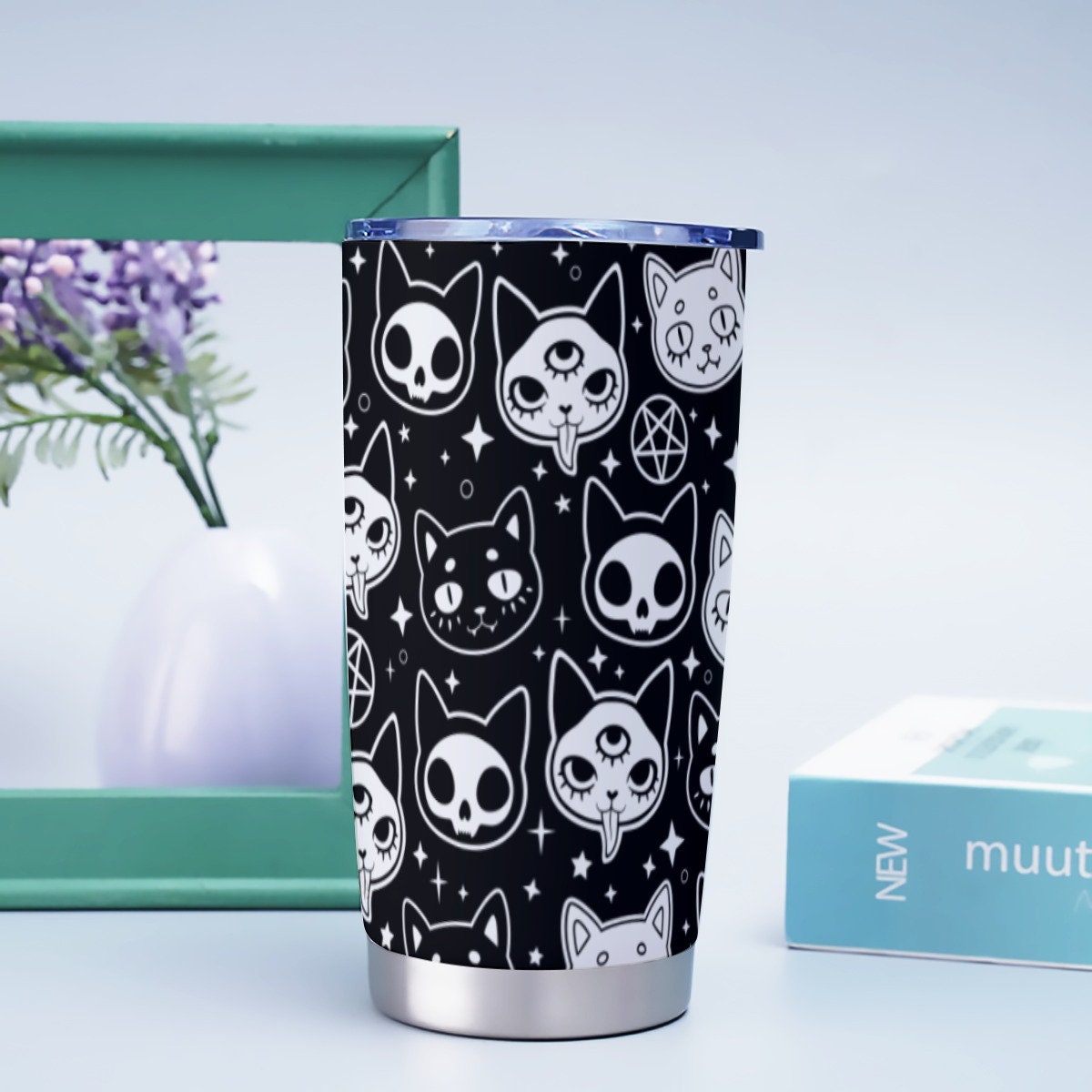 Gothic Cats Black Goth Tumbler – 20oz