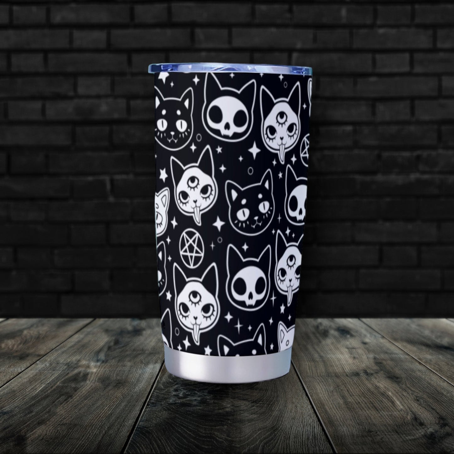 Gothic Cats Black Goth Tumbler – 20oz