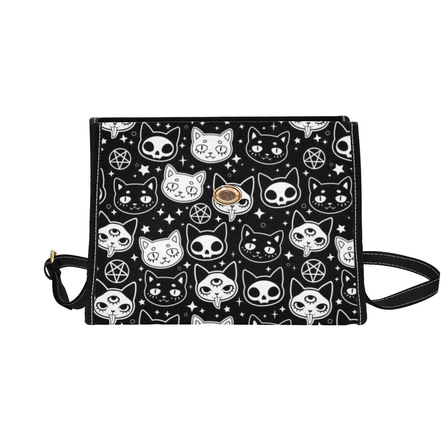 Spooky Cats Goth Satchel Bag, Pastel Goth Purse, Nu Goth, Occult Symbol, Kawaii Goth, Alternative Girls, Esoteric Symbol, Witchy Vibes