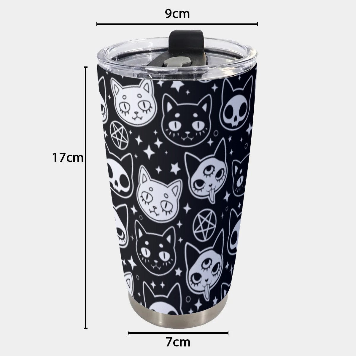 Gothic Cats Black Goth Tumbler – 20oz