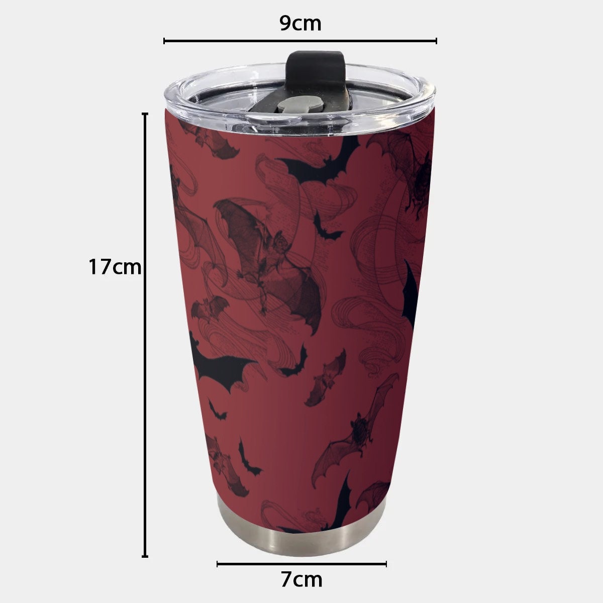 Crimson Red Bat Goth Tumbler – 20oz