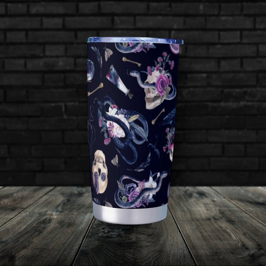 Witchy Skulls Navy Goth Tumbler – 20oz