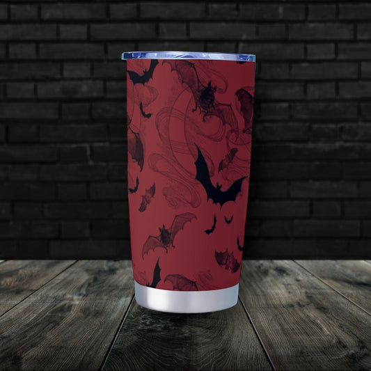 Crimson Red Bat Goth Tumbler – 20oz