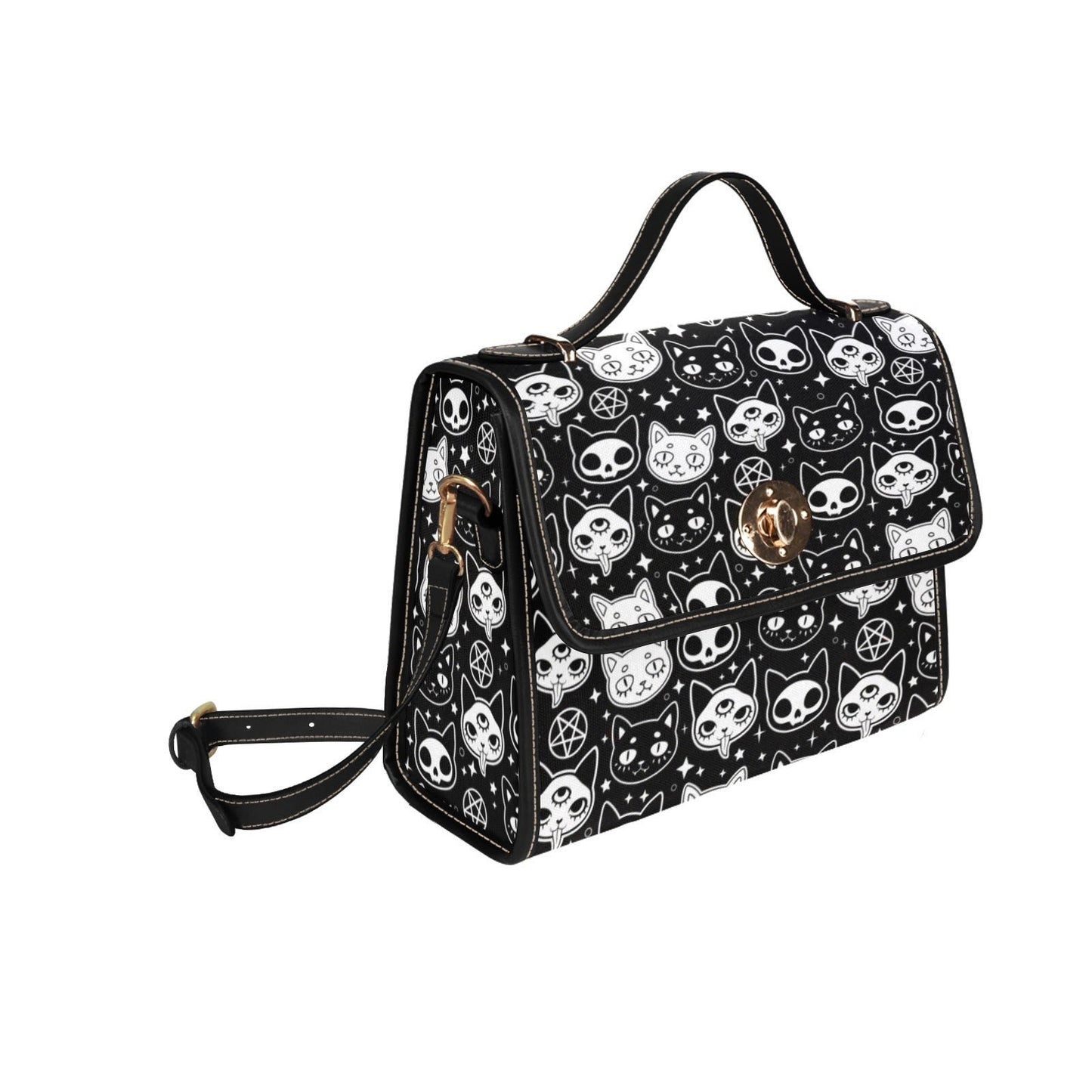 Spooky Cats Goth Satchel Bag, Pastel Goth Purse, Nu Goth, Occult Symbol, Kawaii Goth, Alternative Girls, Esoteric Symbol, Witchy Vibes