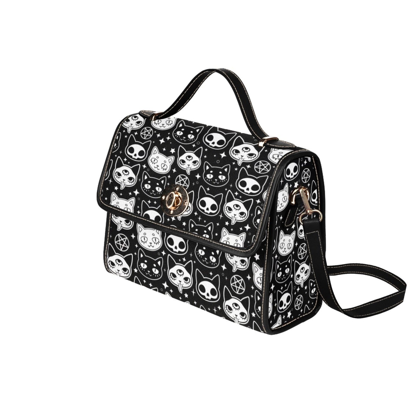 Spooky Cats Goth Satchel Bag, Pastel Goth Purse, Nu Goth, Occult Symbol, Kawaii Goth, Alternative Girls, Esoteric Symbol, Witchy Vibes