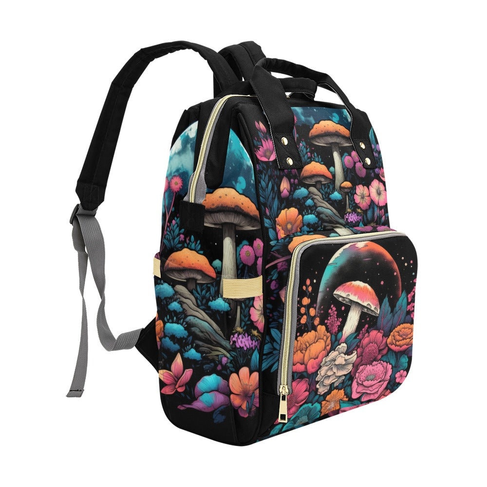 Mushroom Diaper Bag Goblincore Dark Cottagecore Diaper Bag Floral Bag Multifunctional Diaper Backpack Flower Backpack Gift For New Mom Bag