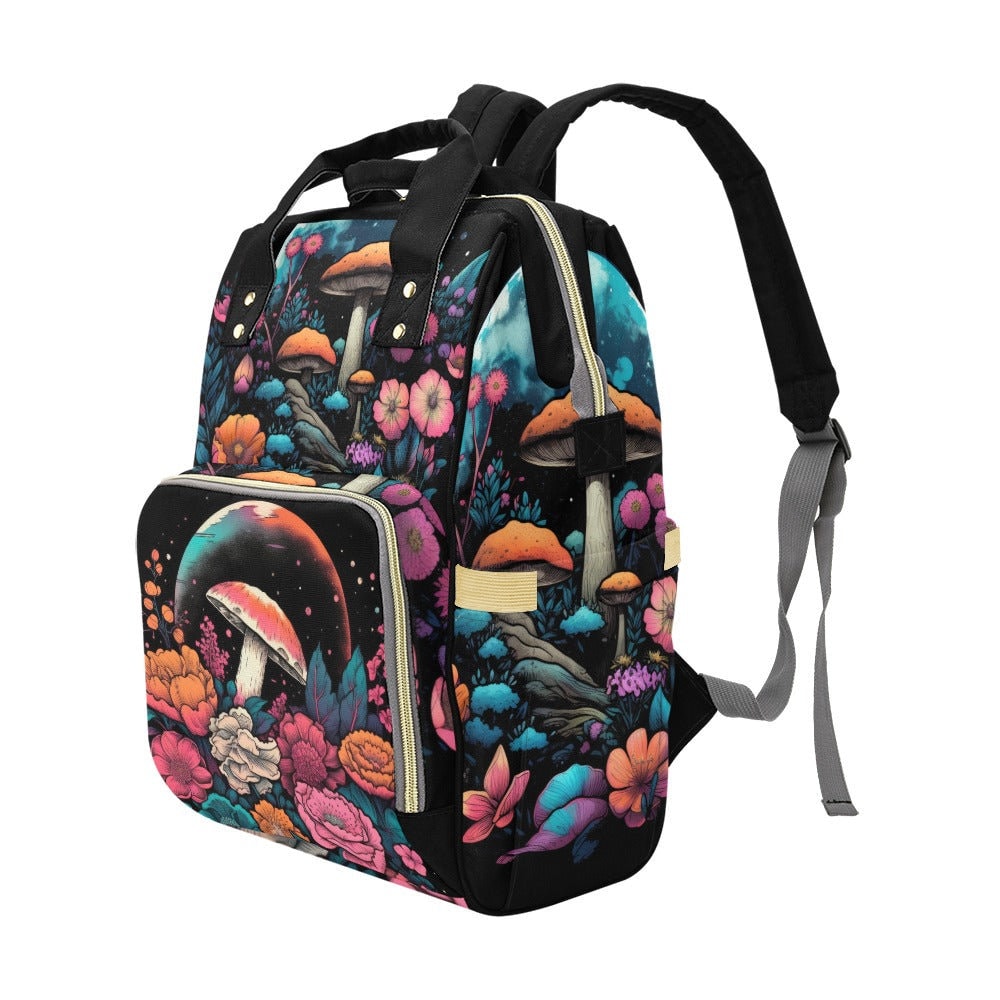 Mushroom Diaper Bag Goblincore Dark Cottagecore Diaper Bag Floral Bag Multifunctional Diaper Backpack Flower Backpack Gift For New Mom Bag