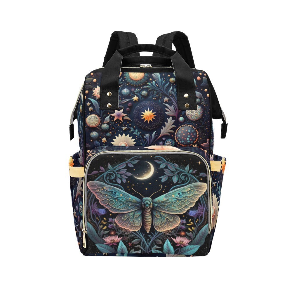 Celestial Butterflies Diaper Bag, Forestcore Diaper Backpack, Dark Cottagecore Baby Bag, Witchy Diaper Bag, Witchcore Baby Fairy Grunge Mama