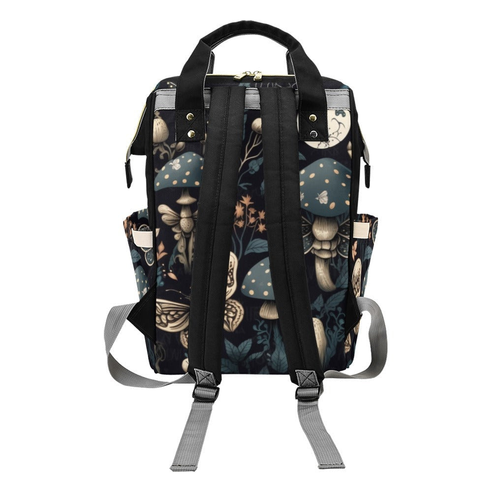 Dark Fairy Forest Diaper Bag, Forestcore Diaper Backpack, Dark Cottagecore Baby Bag, Witchy Diaper Bag, Forest Creatures Goblincore Baby Bag