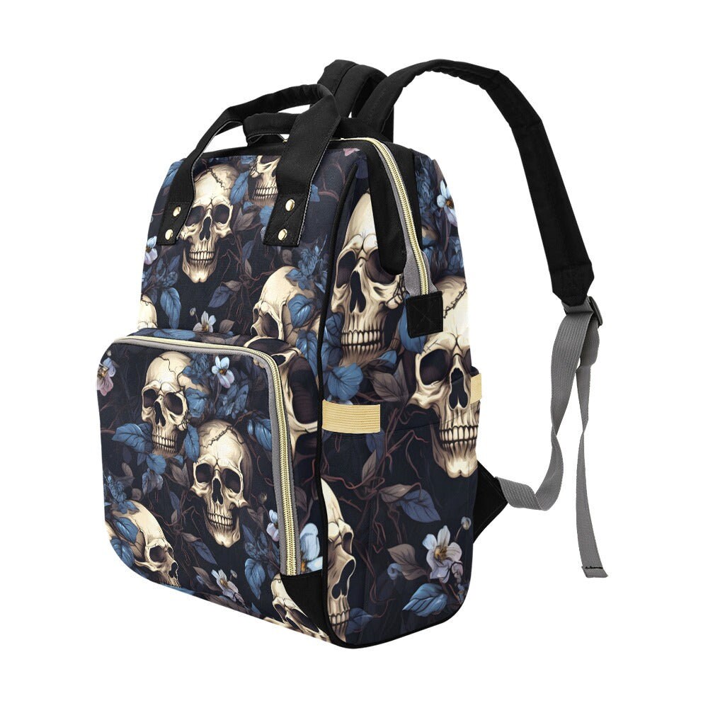 Vintage Skull Diaper Bag, Dark Anatomy Diaper Bag, Whimsigoth Baby Accessories, Dark Academia Baby Bag Alternative Mom Backpack Diaper Bag