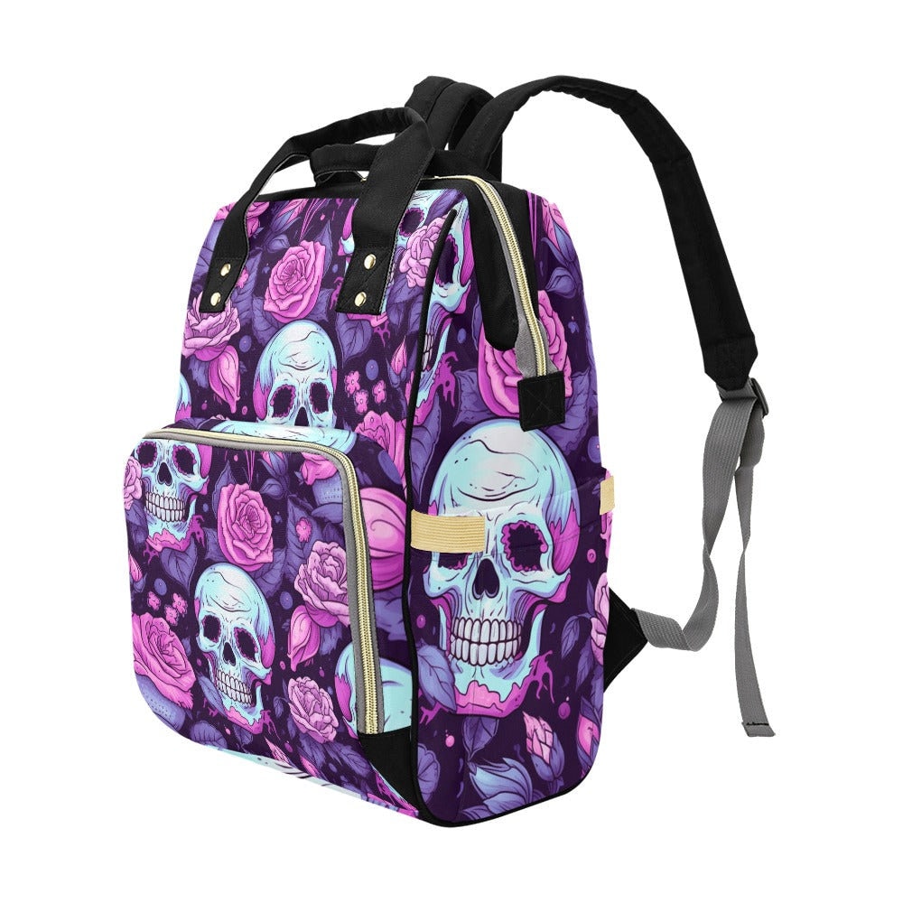 Vintage Skull Diaper Bag, Dark Anatomy Diaper Bag, Whimsigoth Baby Accessories, Dark Academia Baby Bag Alternative Mom Backpack Diaper Bag
