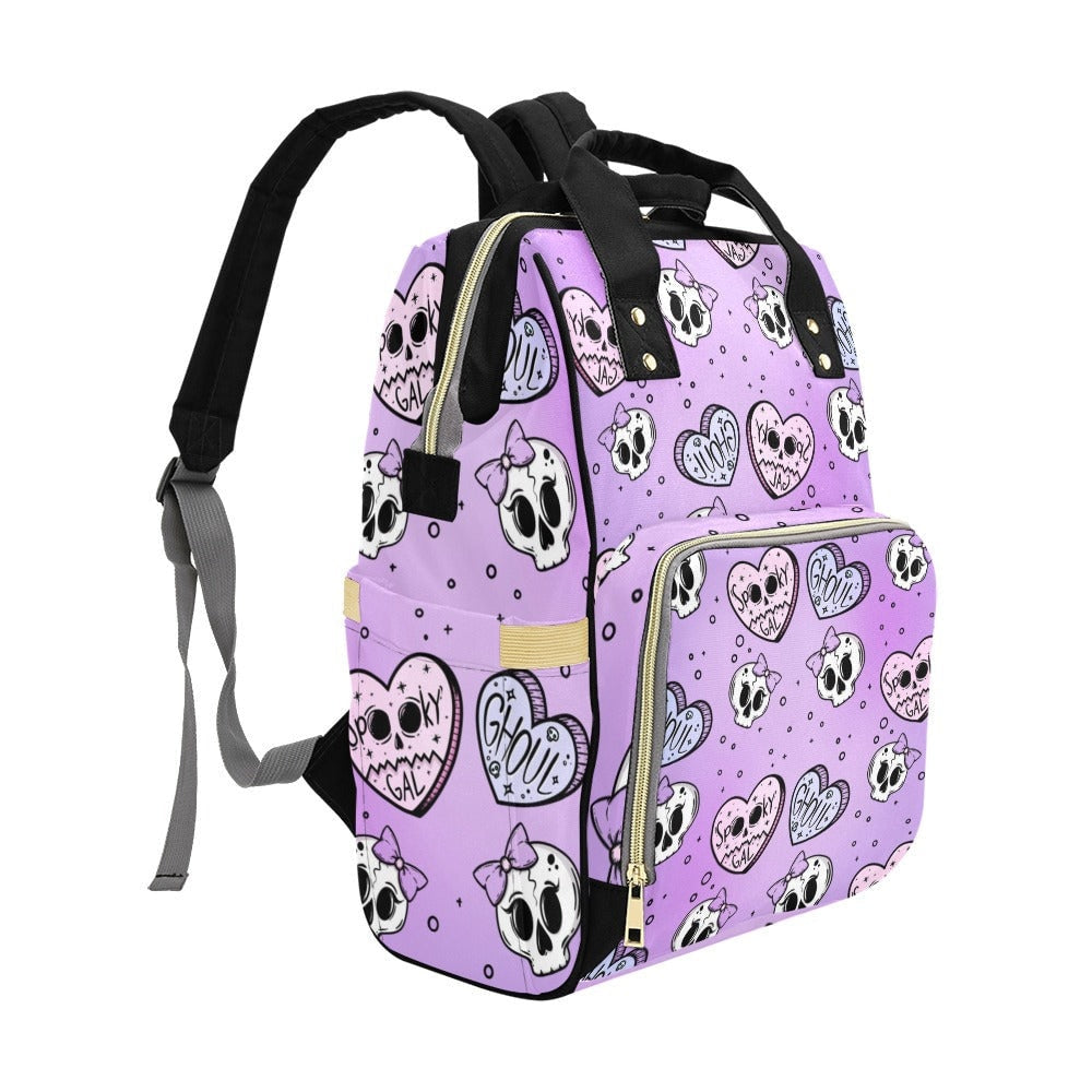 Pastel Emo Hearts Skulls Diaper Bag Mystic Symbols Diaper Bag Pastel Goth Girl Nappy Bag Alternative Moms Witchcore Diaper Bag Goth Baby