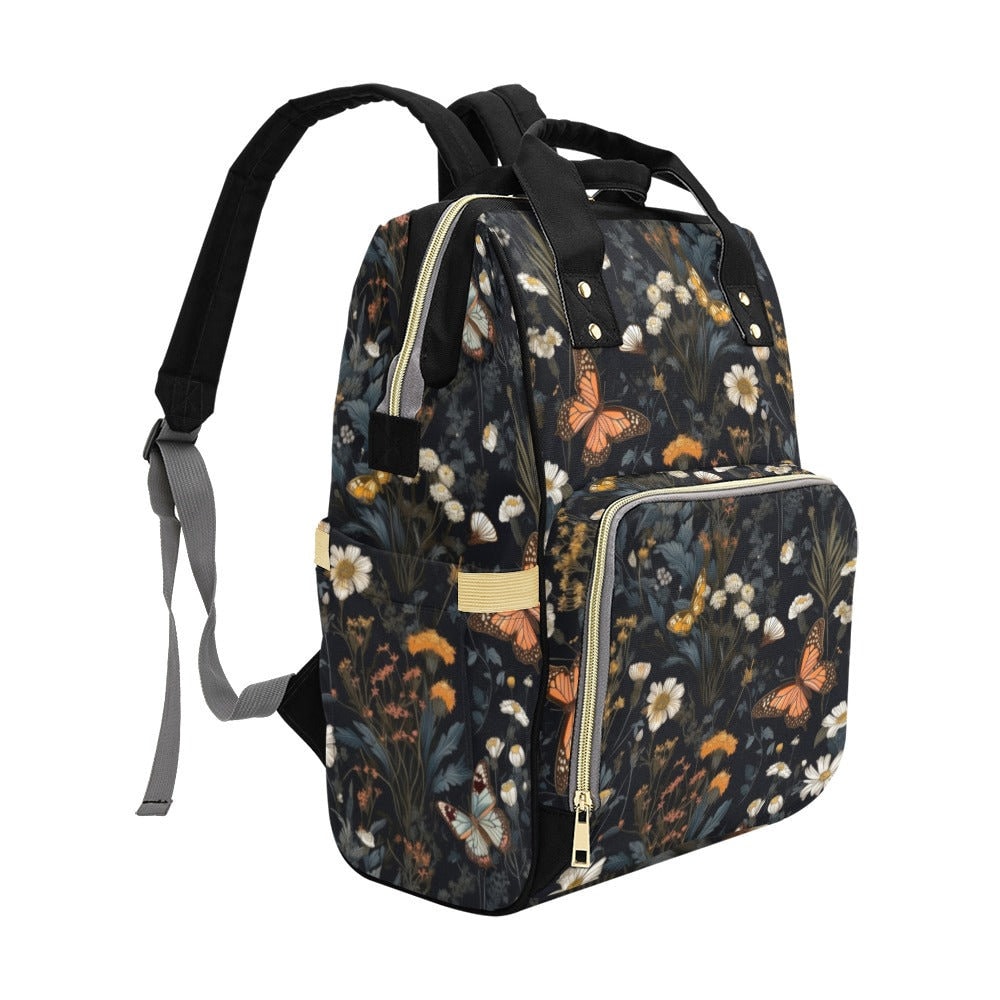 Vintage Woodland Diaper Bag, Dark Nature Diaper Backpack, Dark Forestcore Baby Bag, Witchy Diaper Bag, Naturalist Baby Bag Goblincore Diaper