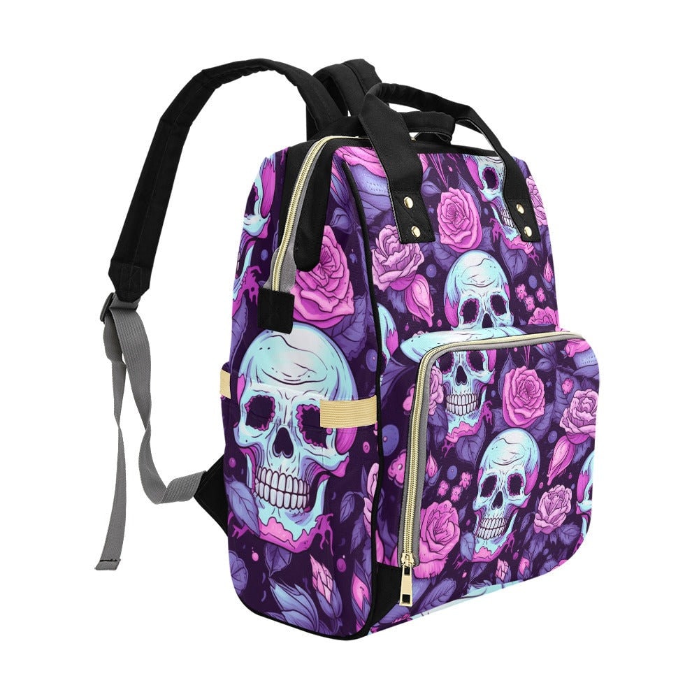 Vintage Skull Diaper Bag, Dark Anatomy Diaper Bag, Whimsigoth Baby Accessories, Dark Academia Baby Bag Alternative Mom Backpack Diaper Bag