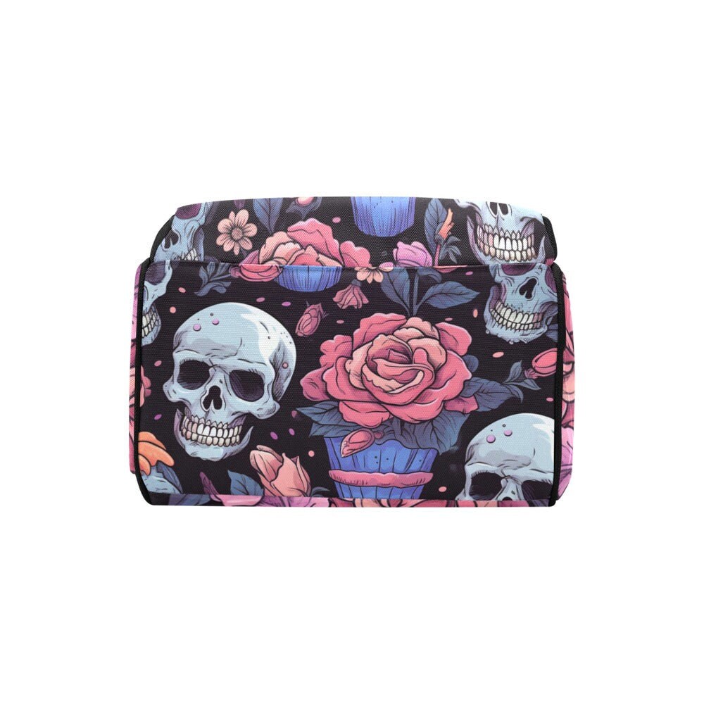 Vintage Skull Diaper Bag, Dark Anatomy Diaper Bag, Whimsigoth Baby Accessories, Dark Academia Baby Bag Alternative Mom Backpack Diaper Bag