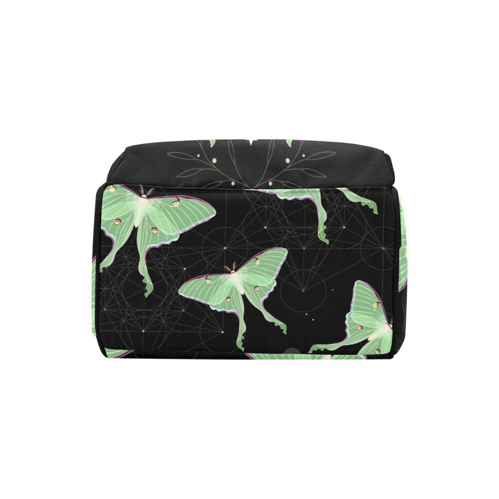 Moth Moon Phase Diaper Bag Back pack, Cute Organized Baby Bag, Witchy Giant Mom Bag, Cute Mommy Diaper Bag, baby packing bag