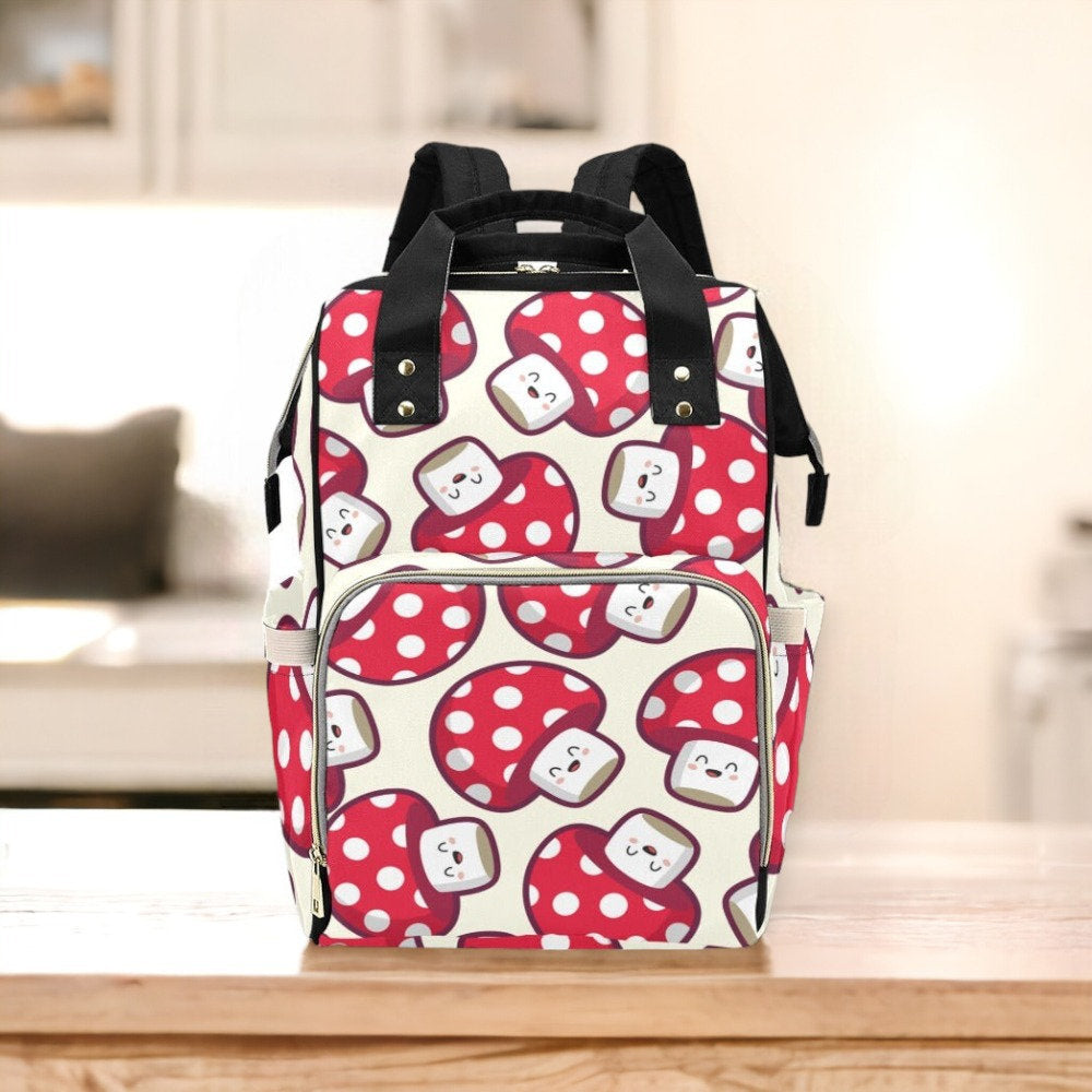Kawaii Mushroom Backpack Diaper Nappy Baby Forestcore Nursery Cottagecore Baby Goblincore Baby Mushroom Bag Scandi Baby Toadstool Baby