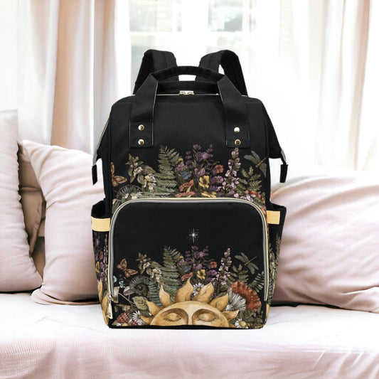 Vintage Woodland Diaper Bag, Dark Nature Diaper Backpack, Dark Forestcore Baby Bag, Witchy Diaper Bag, Naturalist Baby Bag Goblincore Diaper