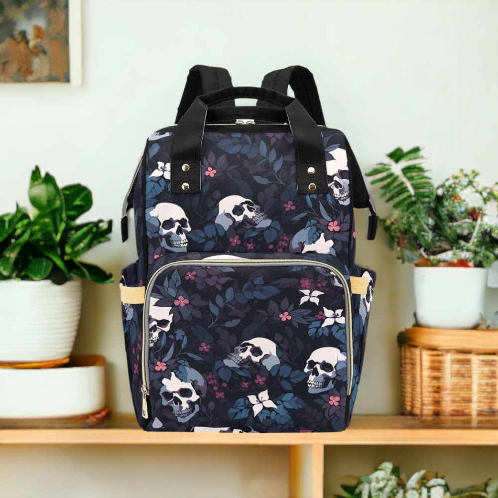 Vintage Skull Diaper Bag, Dark Anatomy Diaper Bag, Whimsigoth Baby Accessories, Dark Academia Baby Bag Alternative Mom Backpack Diaper Bag