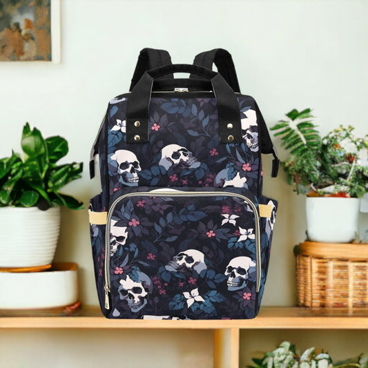 Vintage Skull Diaper Bag, Dark Anatomy Diaper Bag, Whimsigoth Baby Accessories, Dark Academia Baby Bag Alternative Mom Backpack Diaper Bag