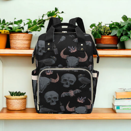 Baby Goth Skull Diaper Nappy Bag Goth Baby Bag Goth Backpack Goth Purse Goth Baby Stuff Gothic Baby Stuff Horror Spooky Nursery Skull Baby