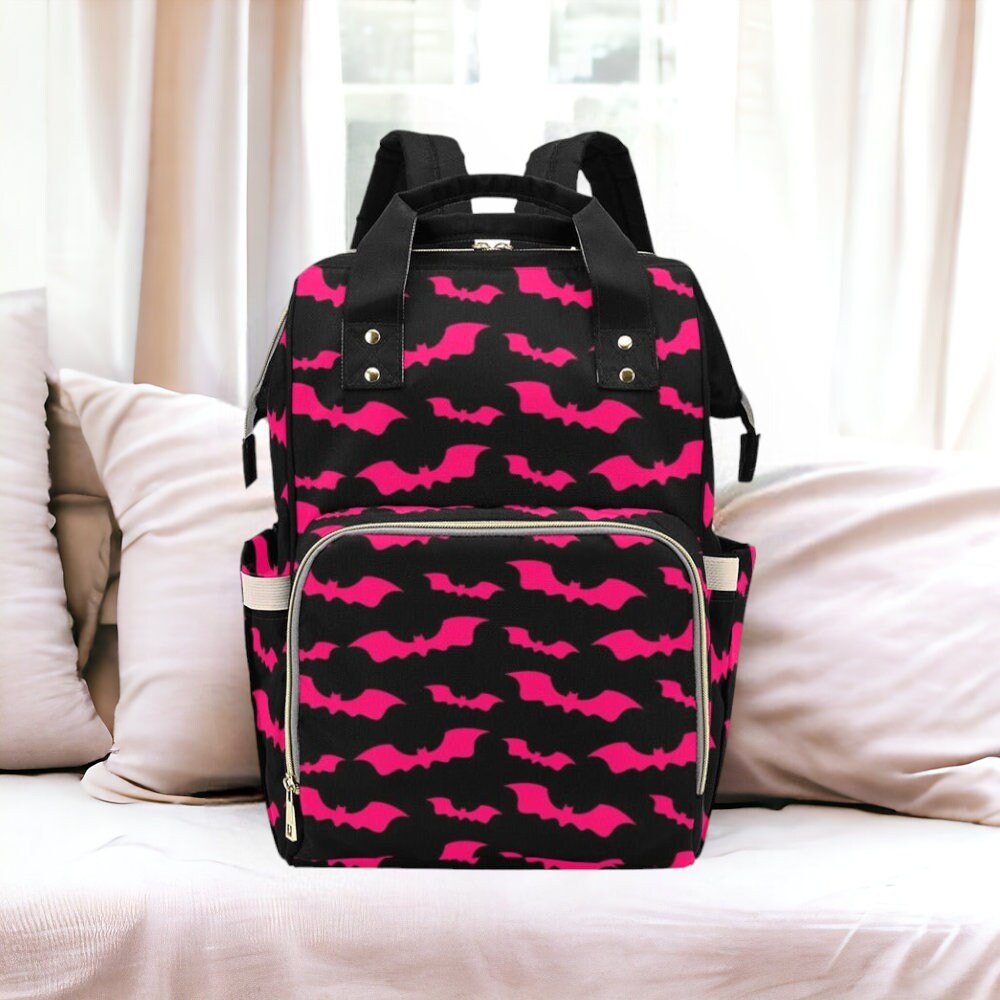 Baby Bat Diaper Nappy Bag Pastel Goth Baby Bag Goth Backpack Goth Purse Goth Baby Stuff Gothic Baby Stuff Horror Spooky Nursery Skull Baby