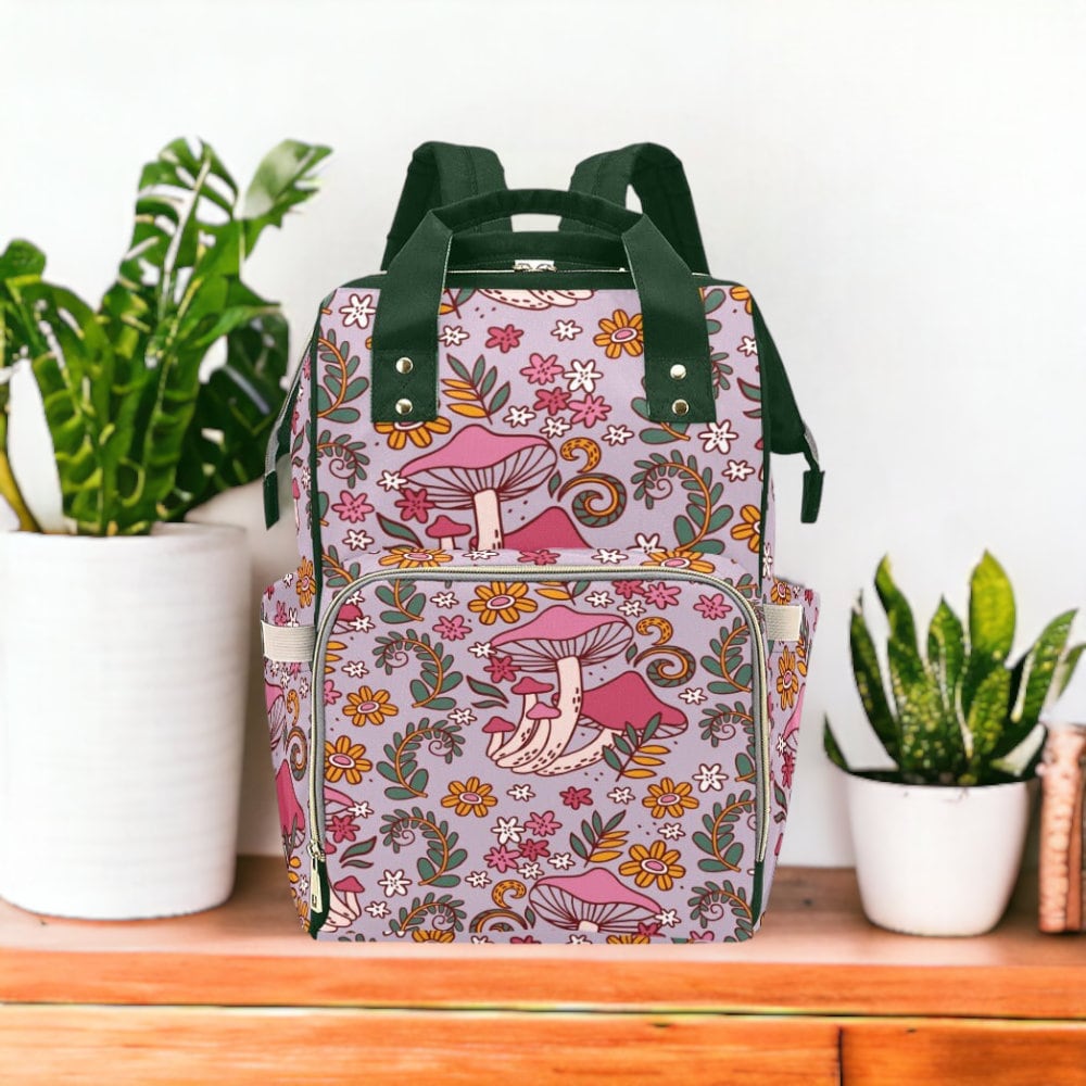 Mushroom Backpack Diaper Nappy Bag Mushroom Baby Forestcore Nursery Cottagecore Baby Goblincore Baby Mushroom Bag Scandi Baby Toadstool Baby