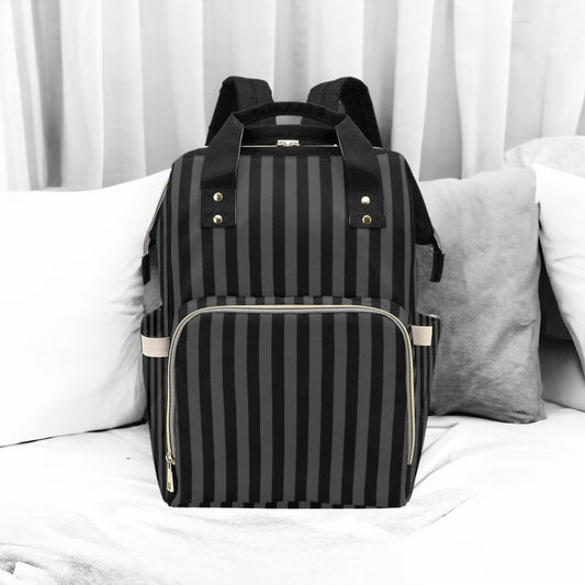 Baby Goth Striped Diaper Nappy Bag Goth Baby Bag Goth Backpack Goth Purse Goth Baby Stuff Gothic Baby Stuff Horror Spooky Nursery Skull Baby