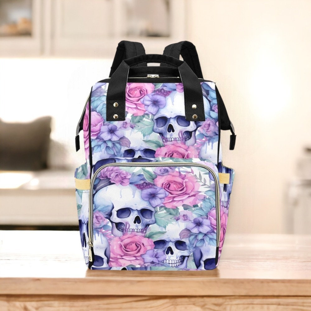 Pastel Goth Diaper Backpack Goth Baby Stuff Goth Baby Bag Creepy Cute Pastel Witchy Nappy Bag Spooky Cute Diaper Bag Witchy Mom Baby Gear