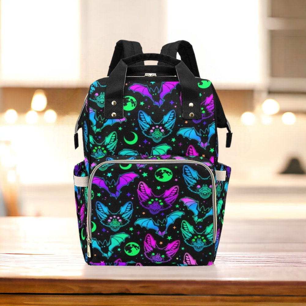 Baby Bat Diaper Nappy Bag Pastel Goth Baby Bag Goth Backpack Goth Purse Goth Baby Stuff Gothic Baby Stuff Horror Spooky Nursery Skull Baby