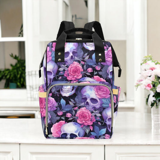 Vintage Skull Diaper Bag, Dark Anatomy Diaper Bag, Whimsigoth Baby Accessories, Dark Academia Baby Bag Alternative Mom Backpack Diaper Bag