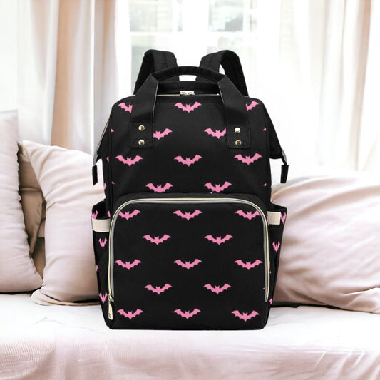 Pink Bat Pastel Backpack Goth Baby Stuff Goth Baby Bag Creepy Cute Pastel Witchy Nappy Bag Spooky Emo Diaper Bag Witchy Mom Baby Gear