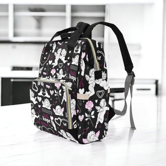 Angel Heart Pastel Backpack Goth Baby Stuff Goth Baby Bag Creepy Cute Pastel Witchy Nappy Bag Spooky Emo Diaper Bag Witchy Mom Baby Gear