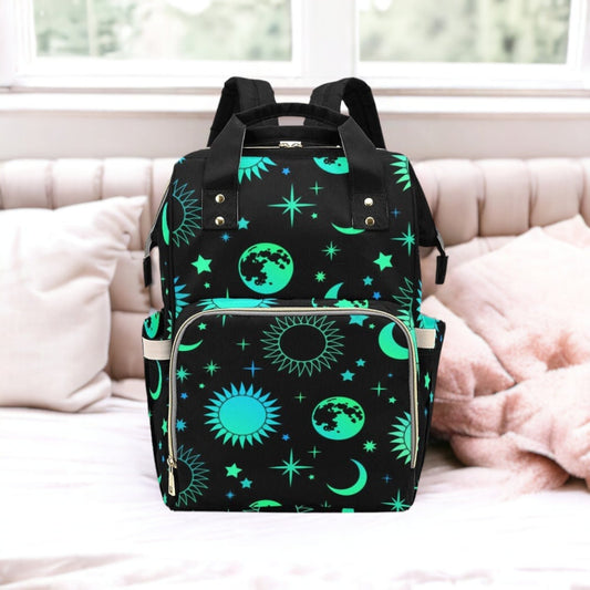 Night Sky Baby Diaper Nappy Bag Goth Baby Bag Goth Backpack Goth Purse Goth Baby Stuff Gothic Baby Stuff Horror Spooky Nursery Skull Baby