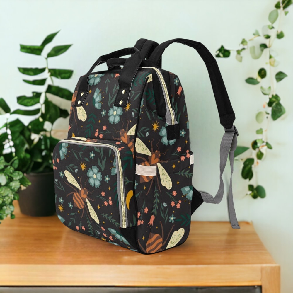 Vintage Woodland Diaper Bag, Dark Nature Diaper Backpack, Dark Forestcore Baby Bag, Witchy Diaper Bag, Naturalist Baby Bag Goblincore Diaper