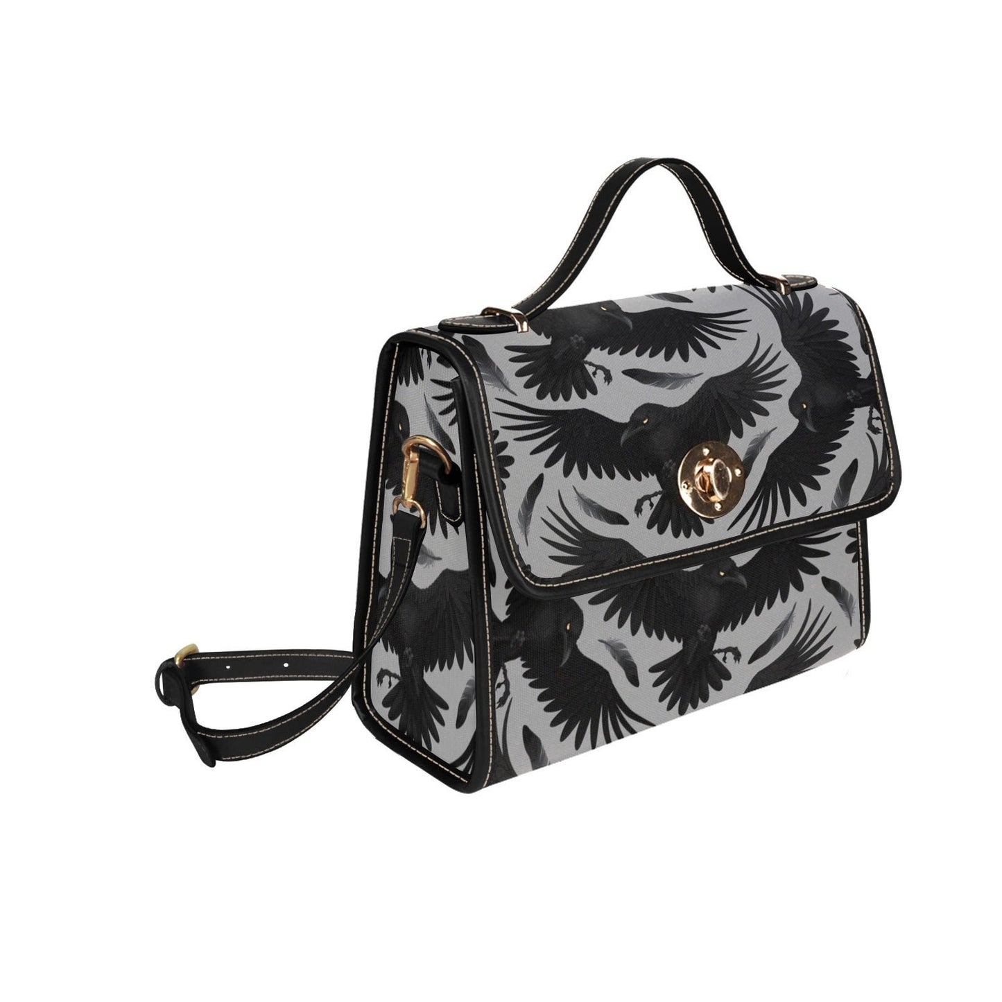 Mystical Raven Witch HandBag, Cottagecore Crossbody Crow Witchcraft Stylish & Unique Accessory Bag, Vegan Leather Crossbody Boho Hippies Bag