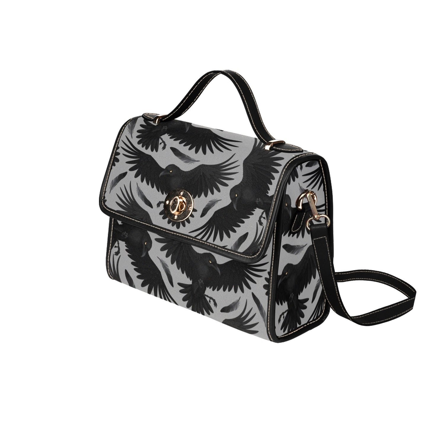 Mystical Raven Witch HandBag, Cottagecore Crossbody Crow Witchcraft Stylish & Unique Accessory Bag, Vegan Leather Crossbody Boho Hippies Bag