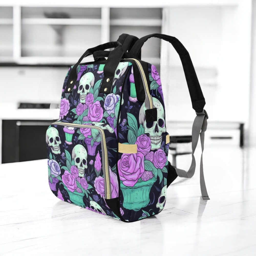 Pastel Witch Diaper Backpack, Pastel Goth Baby Bag, Creepy Cute Witchy Goth Nappy Bag, Spooky Cute Diaper Bag, Witchy Goth Mom Shower Gifts