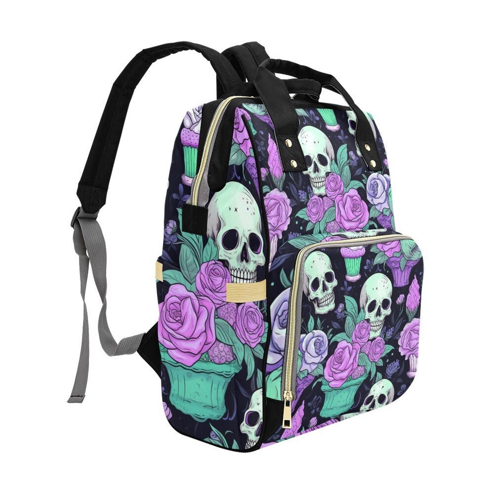 Pastel Witch Diaper Backpack, Pastel Goth Baby Bag, Creepy Cute Witchy Goth Nappy Bag, Spooky Cute Diaper Bag, Witchy Goth Mom Shower Gifts